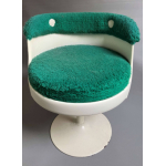 Vintage stoel Futura met groene bekleding en trompetvoet